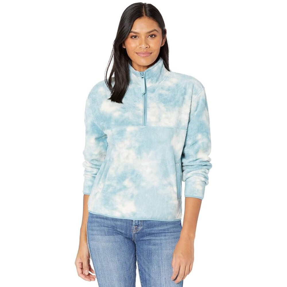 O'Neill Lucie Jacket Women's Large Smoke Blue Sherpa Fleece Mock Neck RED563